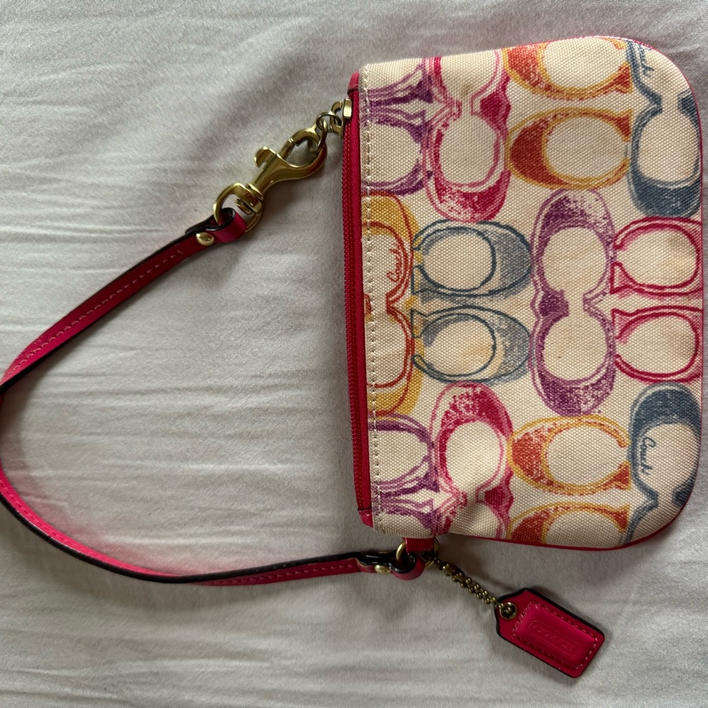 Vintage multicolor Coach wristlet
